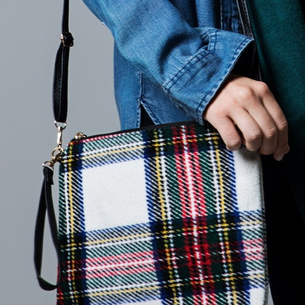 Casual Plaid Print Zipper Crossbody Bag - Picture 4 of 8
